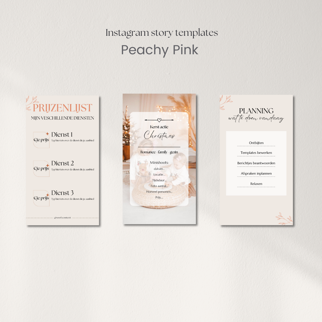 Peachy Pink Story Templates