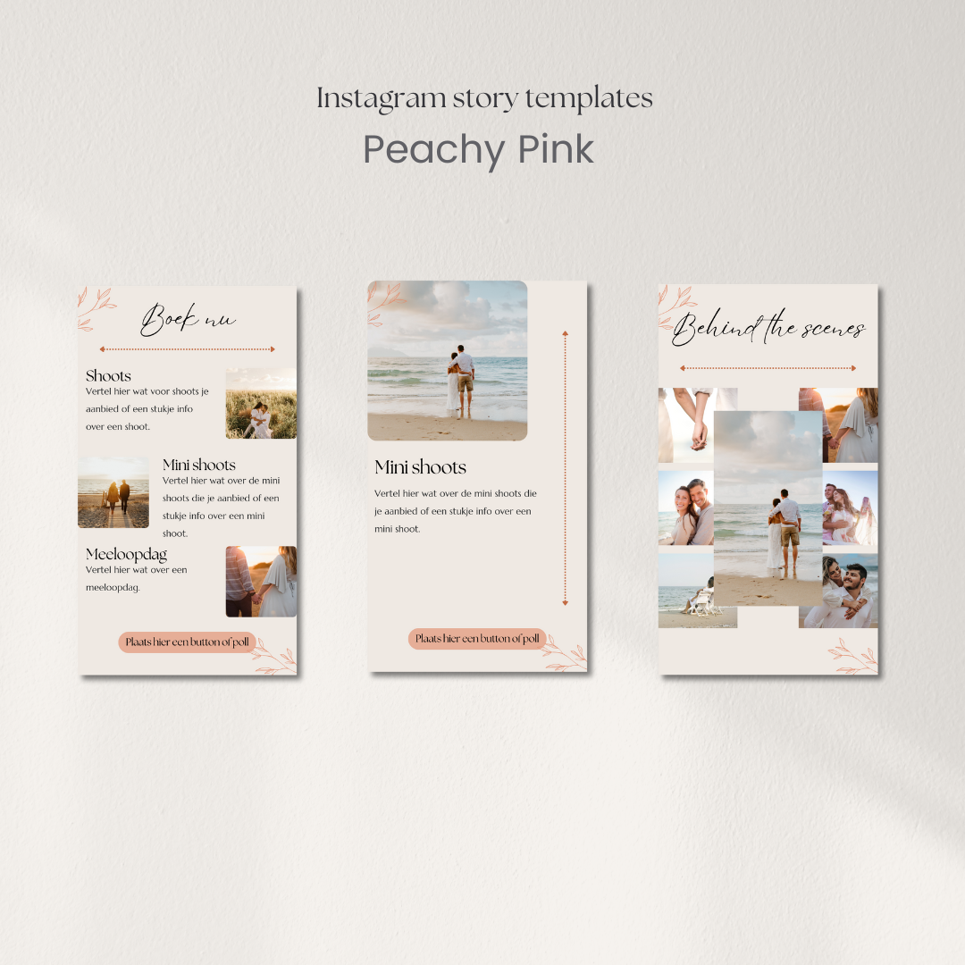 Peachy Pink Story Templates