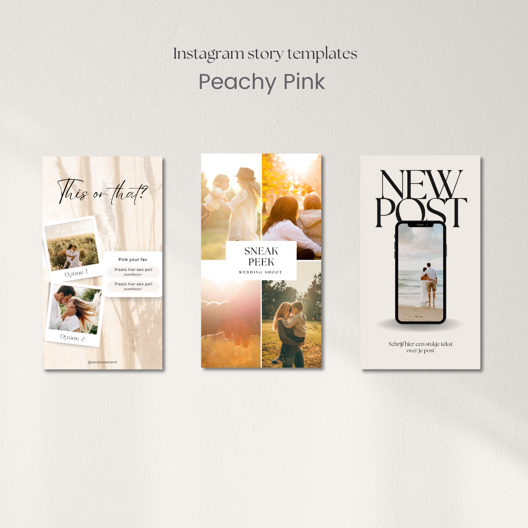 Peachy Pink Story Templates