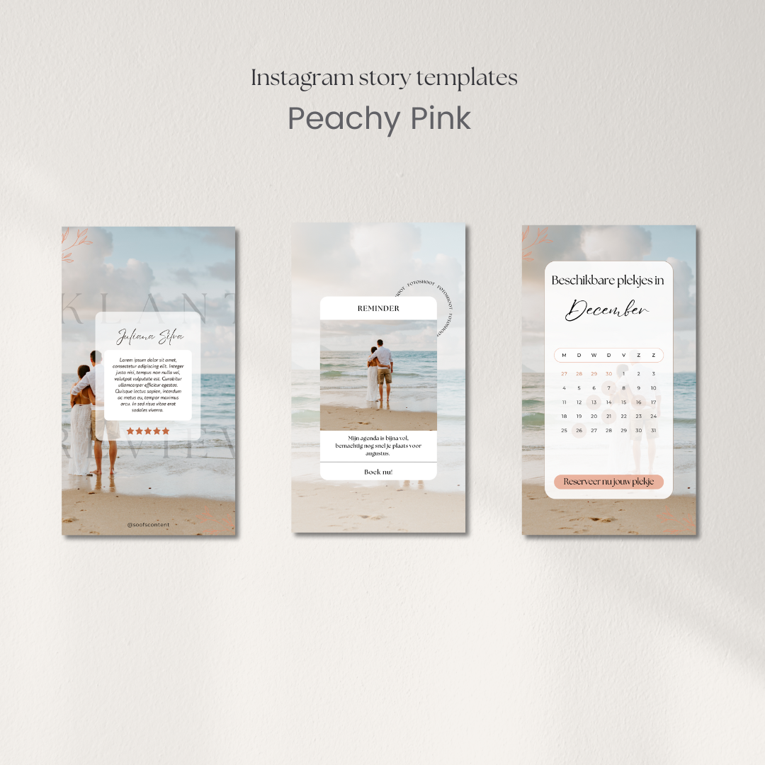 Peachy Pink Story Templates